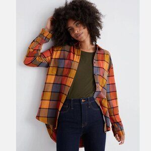Madewell Soft Flannel Sunday Shacket Shirt Jacket in Emmy Plaid Women's size XS